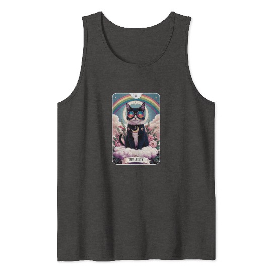 The Ally Cat Tarot Card Pride Gay Pride LGBTQ Tank Tops