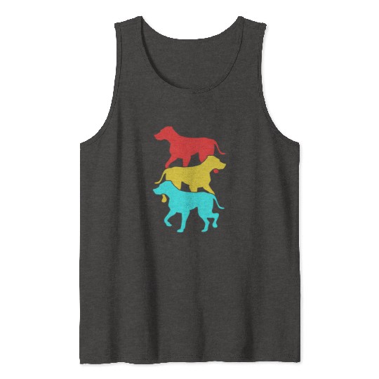 Colorful Retro Silhouette Rhodesian Ridgeback Dog Tank Tops