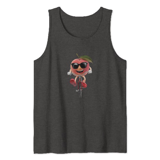 Peach Cycling On Bike Realistic Tank Tops