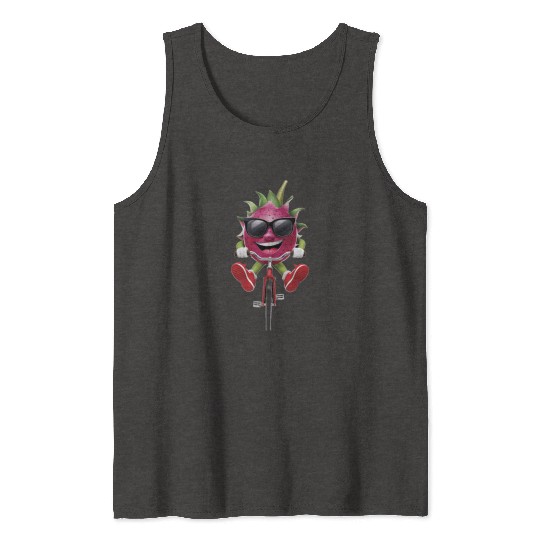 Dragon Fruit Cycling On Bike Realistic Tank Tops