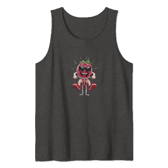 Raspberry Cycling On Bike Realistic Tank Tops