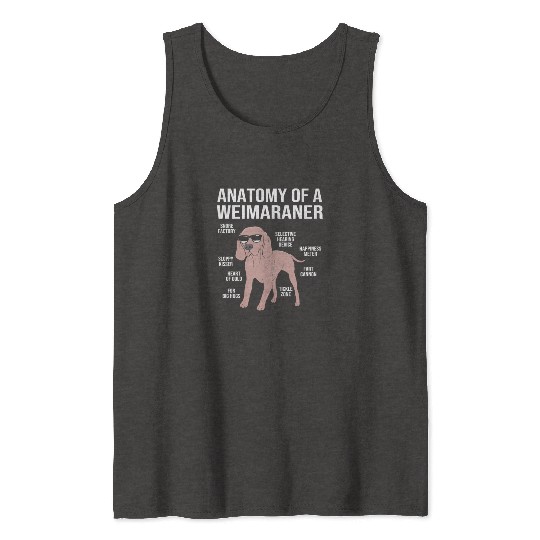 Dog With Sunglasses Anatomy Of A Weimaraner Tank Tops