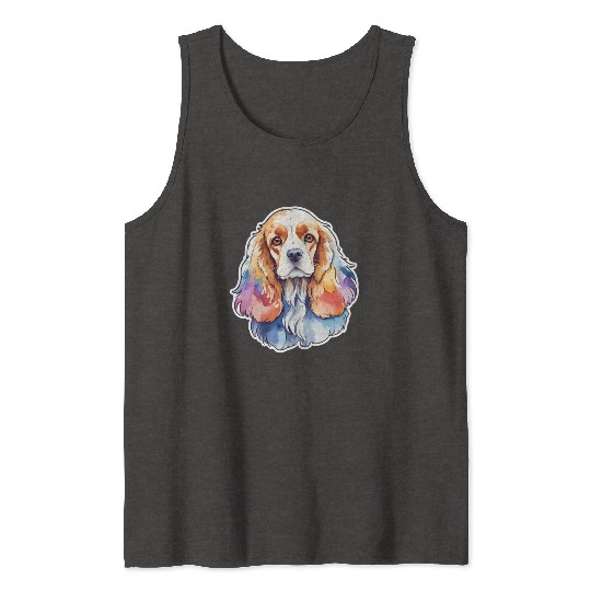American Cocker Spaniel Watercolor Tank Tops