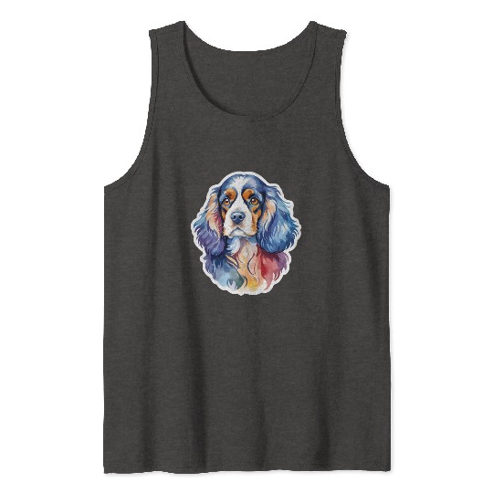 American Cocker Spaniel Watercolor Tank Tops