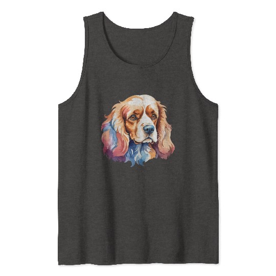 American Cocker Spaniel Watercolor Tank Tops