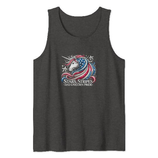 Star-Spangled Unicorn with American Pride and Tank Tops