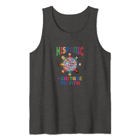 Hispanic Heritage Month Kids Countries Flags World Tank Tops