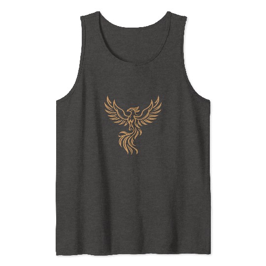 Phoenix Majestic Tribal Art Bird Fire Symbol Tank Tops