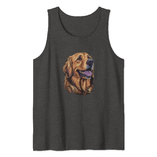 Cute Golden Retriever Dog Lover Tank Tops