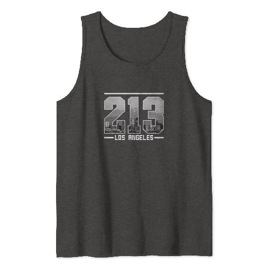 Los Angeles 213 Area Code California Skyline Tank Tops