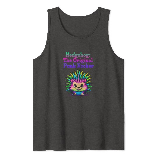 Cute Punk Rock Hedgehog: The Original Rebel Tank Tops
