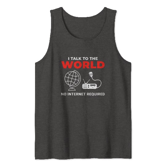 Amateur Ham Radio Operator Radio Waves Frequency Tank Tops
