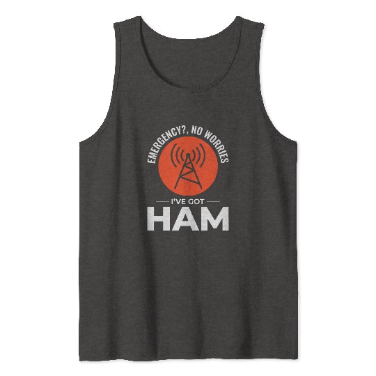 Amateur Ham Radio Operator Radio Waves Funny Tank Tops