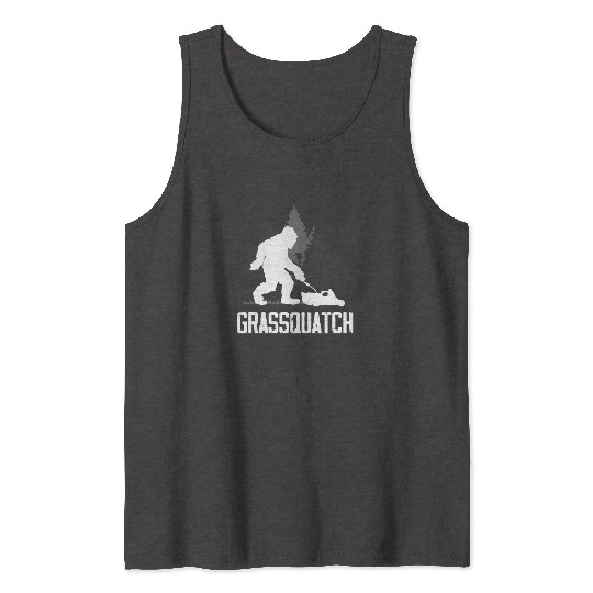 Landscaper Gardener Bigfoot Lawn Mowing Tank Tops