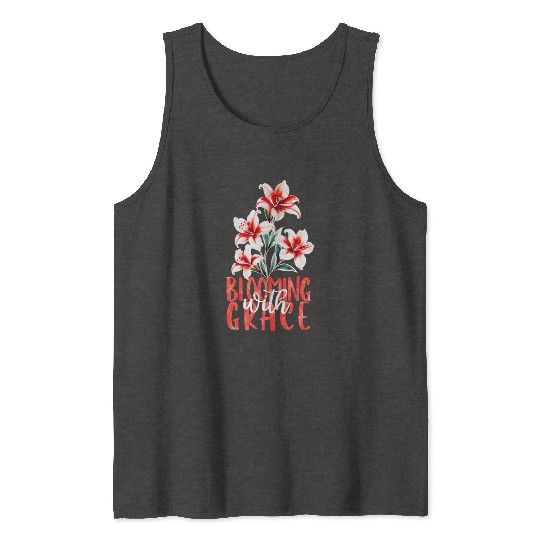 Elegant Red Azalea Watercolor Tank Tops
