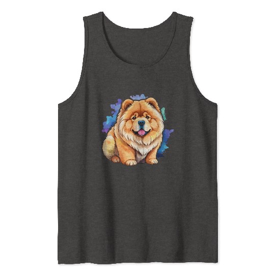 Chow Chow Watercolor Tank Tops