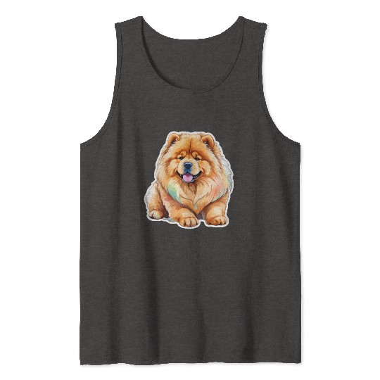 Chow Chow Watercolor Tank Tops