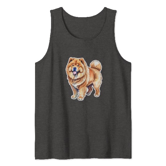 Chow Chow Watercolor Tank Tops