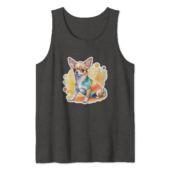 Chihuahua Watercolor Tank Tops