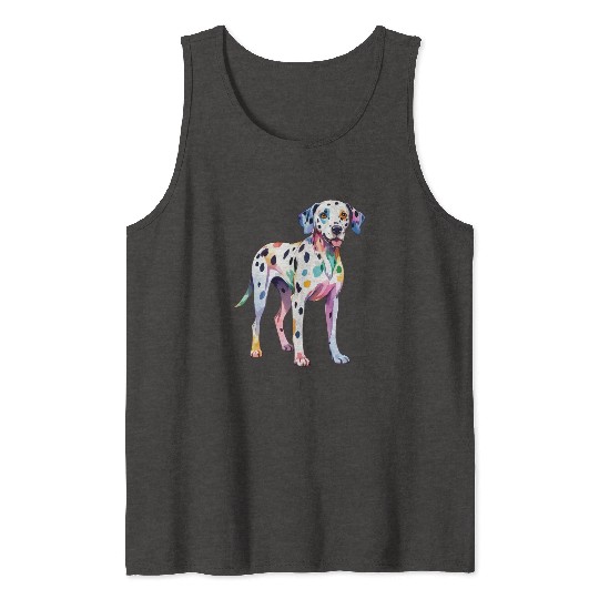Dalmatian Dog Watercolor Tank Tops