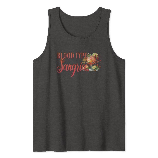 Cocktail Bartender Blood Type Sangria Tank Tops
