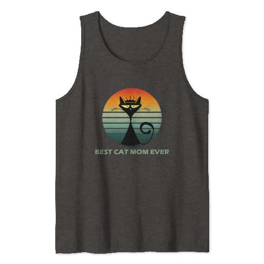 Best cat mom ever Pets cute Funny lovely cat Tank Tops