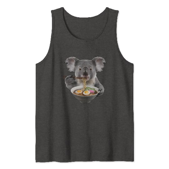 Koala Eating Ramen Realistic Tank Tops