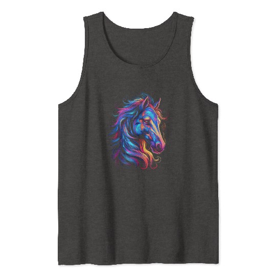 Horse Beautiful Graphic Tank Tops