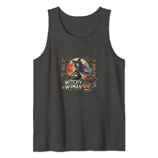 Couple Halloween Husband Witchy Woman Halloween Tank Tops