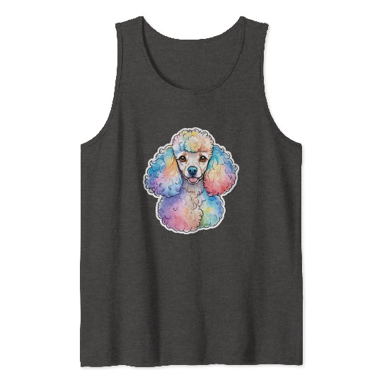 Poodle Watercolor Tank Tops