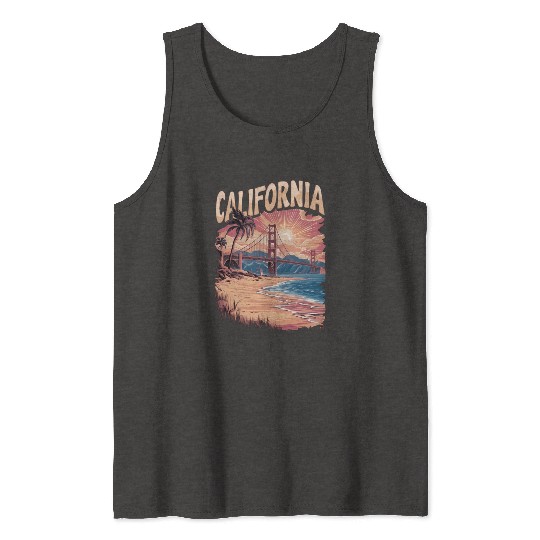 CALIFORNIA GOLDEN GATE BRIDGE BAY AREA Tank Tops