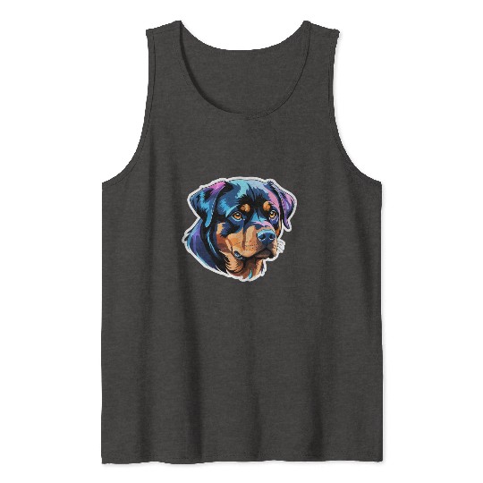 Rottweiler Watercolor Tank Tops