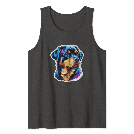 Rottweiler Watercolor Tank Tops