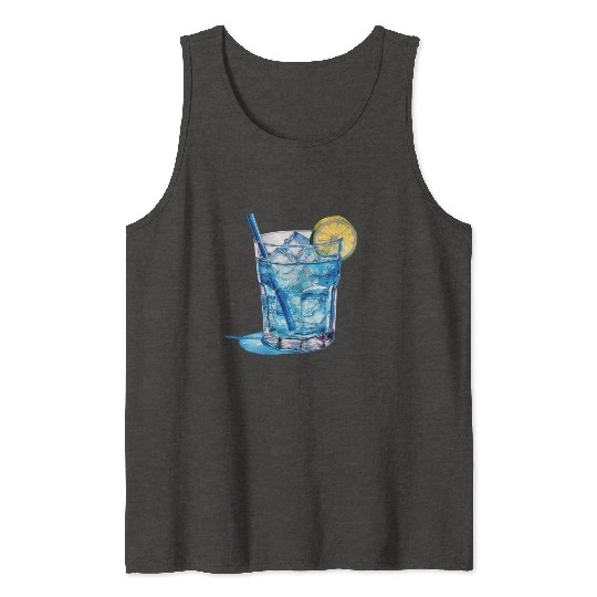 Blue Cocktail Tank Tops