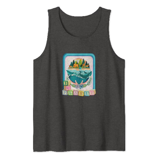 I love my Planet , cute design Tank Tops
