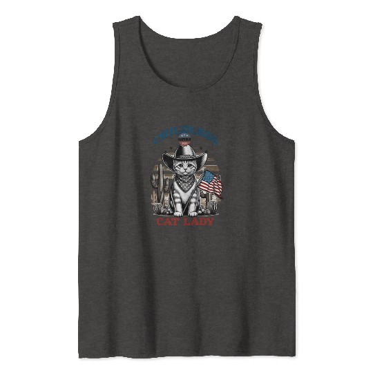 VOTE Like a Childless Cat Lady Funny Voting Kamala Tank Tops