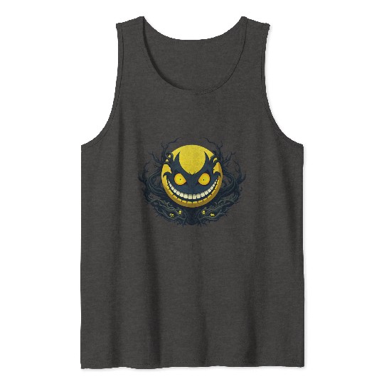 Bright yellow face with sinister twists. Tank Tops