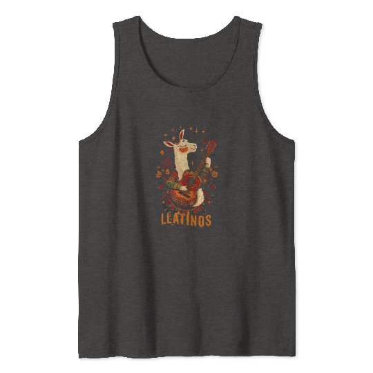 llatinos llama Playing Guitar Tank Tops