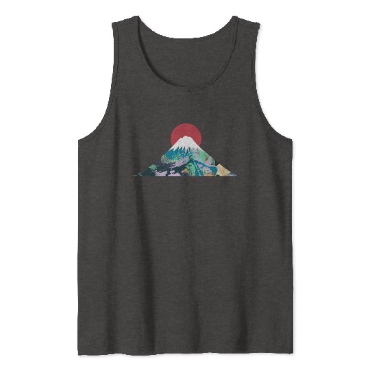 Abstract Fuji Minimalist Design Tank Tops