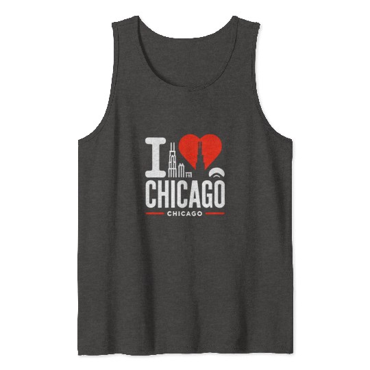 I Love Chicago The Windy City Chi-Town Tank Tops