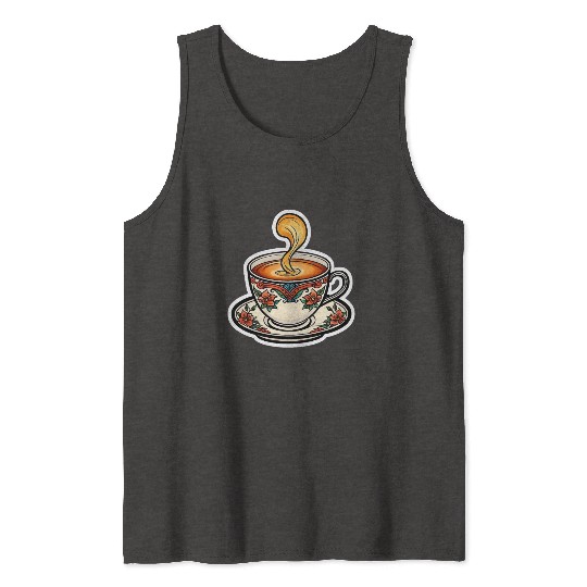 Cup Of Tea Neo Traditional Tank Tops