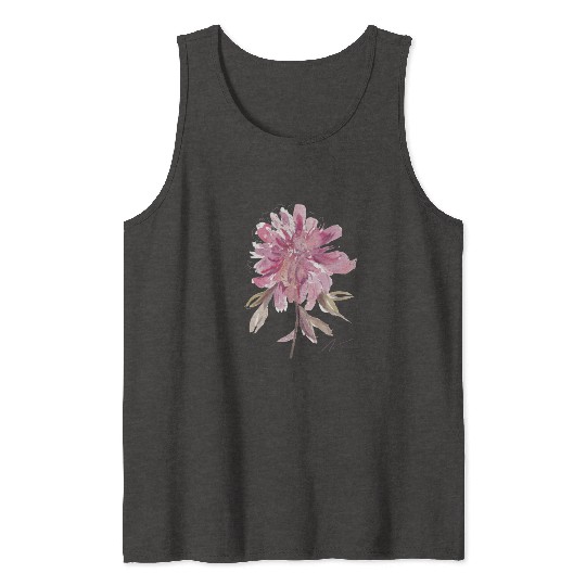 Peony loose watercolor hand-painted Tank Tops