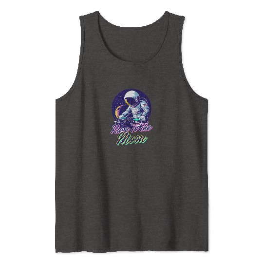 EDM Festival Rave To The Moon Tank Tops