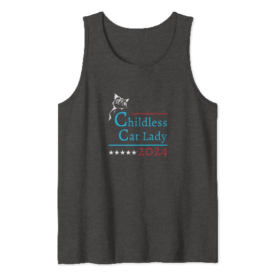 "Childless Cat Lady" Kamala Harris 2024 Tank Tops