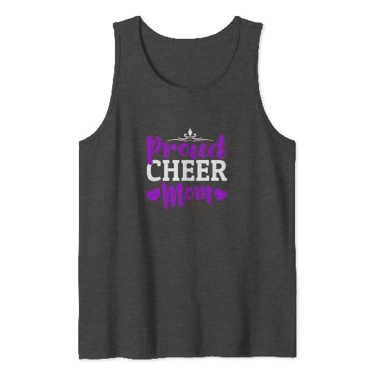 Proud Cheer Mom Cheerleading Mommy Mother's Day Tank Tops