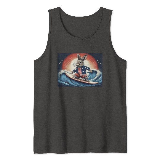 Stars & Stripes Surfer Bunny Tank Tops