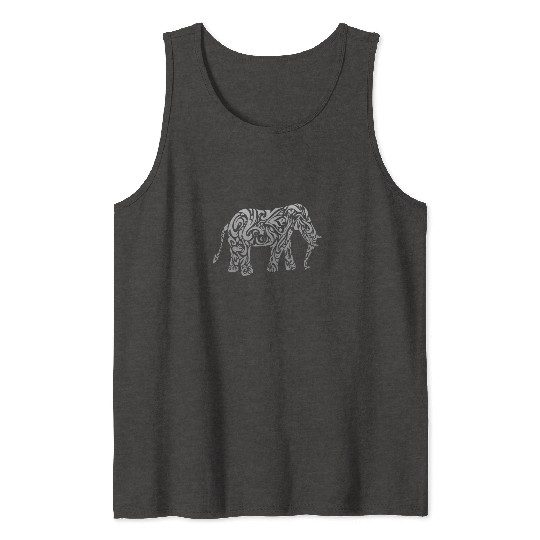 Tribal Elephant Graphic Design Cool Animal Lover Tank Tops