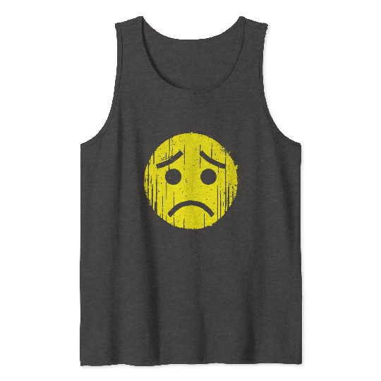 Depressed Emoticon Tank Tops