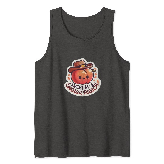 Sweet as a Georgia Peach Sticker Tank Tops