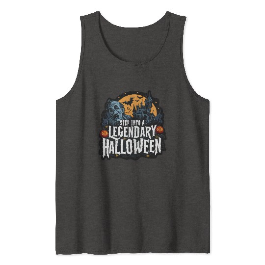 Spine Chilling Spooky Halloween Horror Design Tank Tops